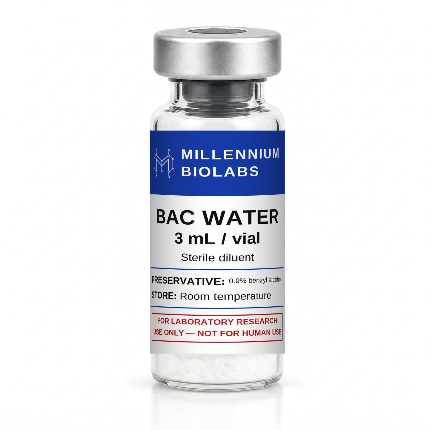 Bacteriostatic Water 3 mL research vial