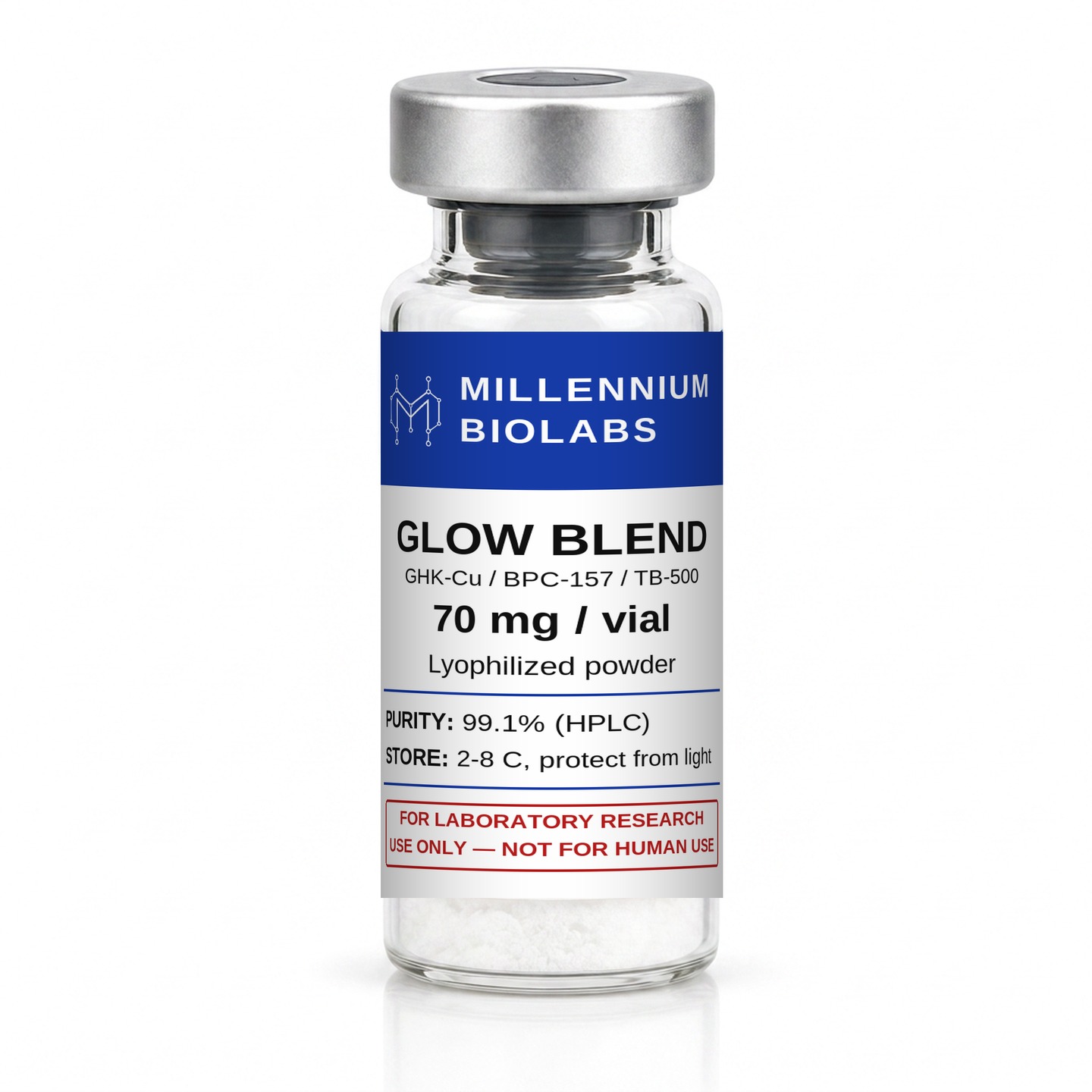 GLOW Blend (GHK-Cu / BPC-157 / TB-500) 70 mg research vial