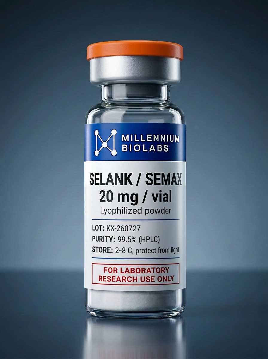 Selank / Semax Blend 20 mg research vial