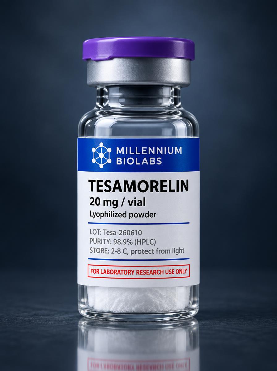Tesamorelin 20 mg research peptide vial